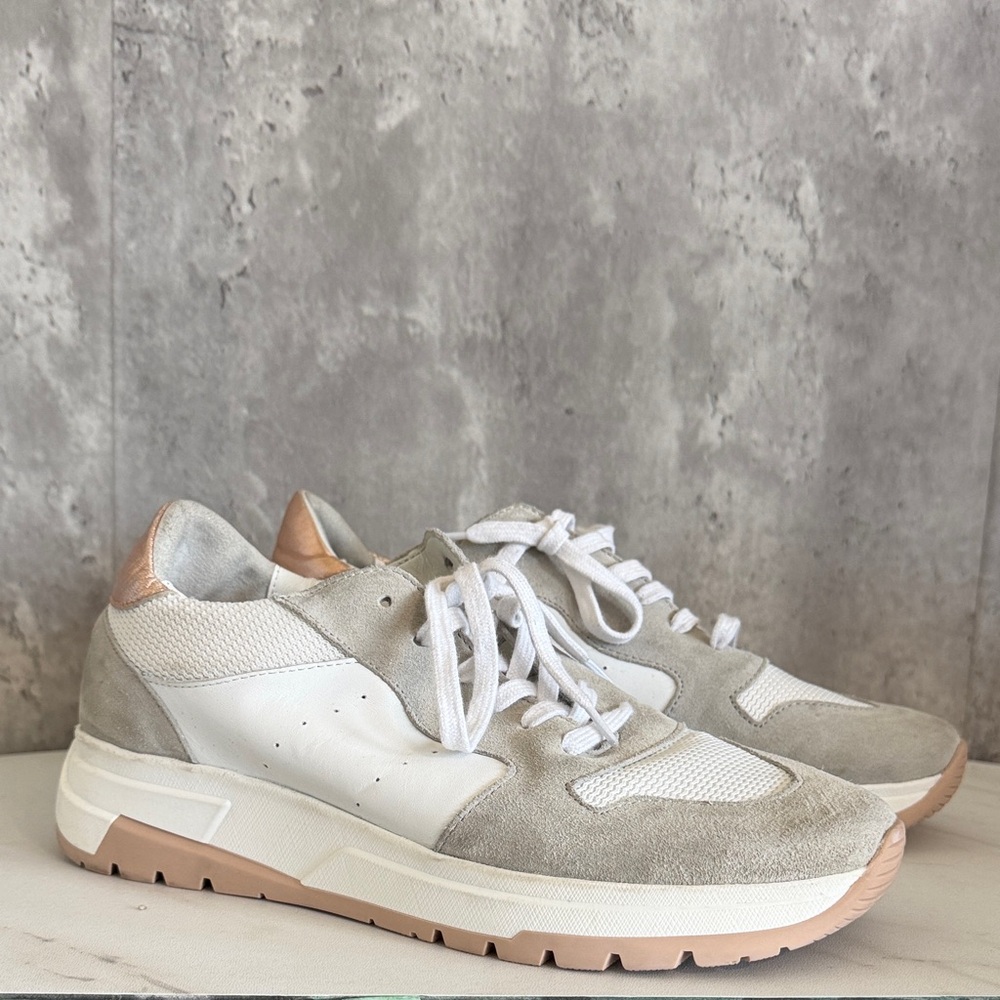 Paige Mila sneaker Suede & leather Sneakers in grey pink sz 10